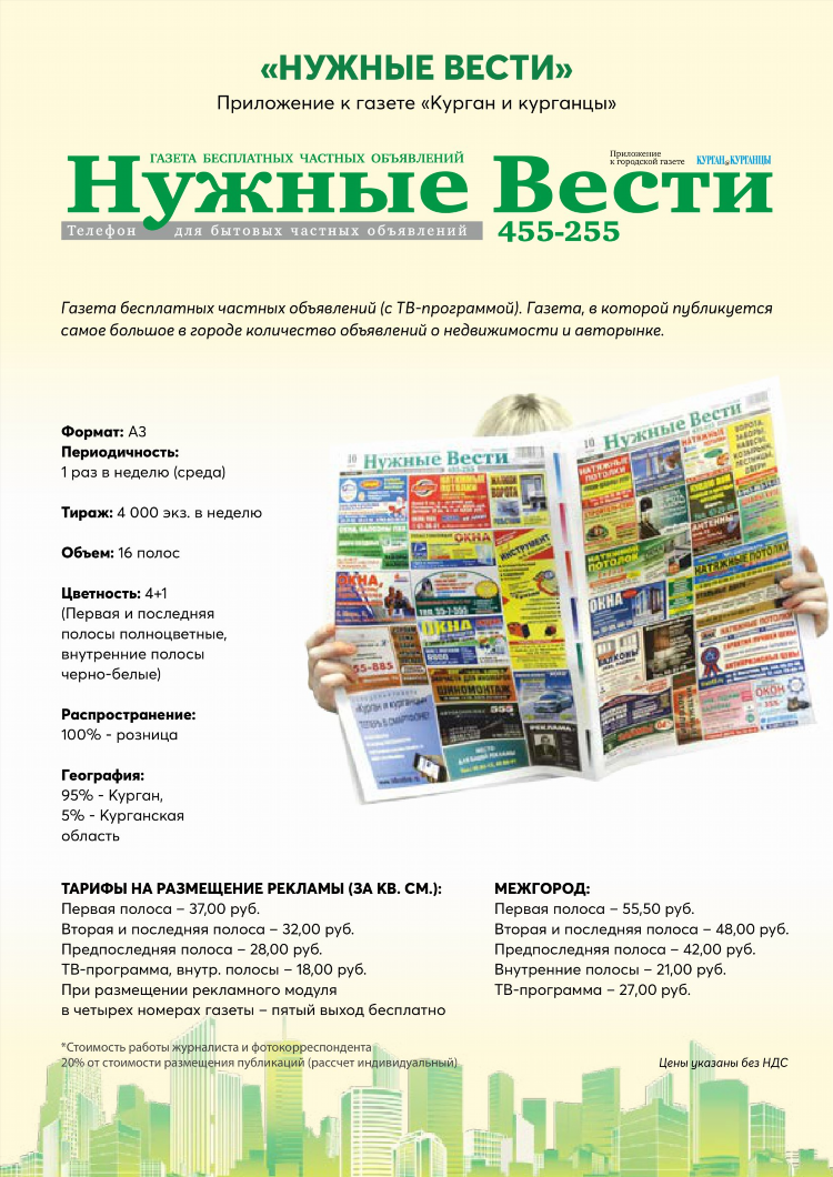 Доска объявлений рекламных газеты