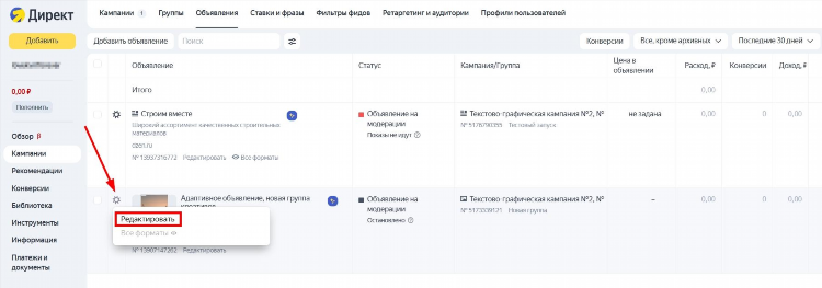 Сколько объявлений яндекс директ